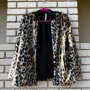 Truth and Pride Leopard Print Faux Fur Jacket - Size Small